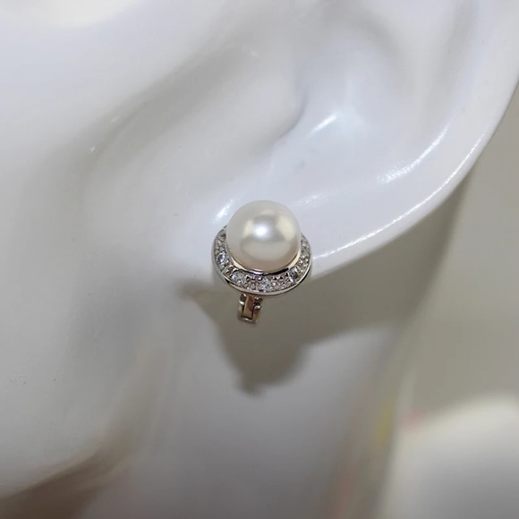 NEW Natural Pearl Silver Earrings Stamped S925 - Picture 6 of 7